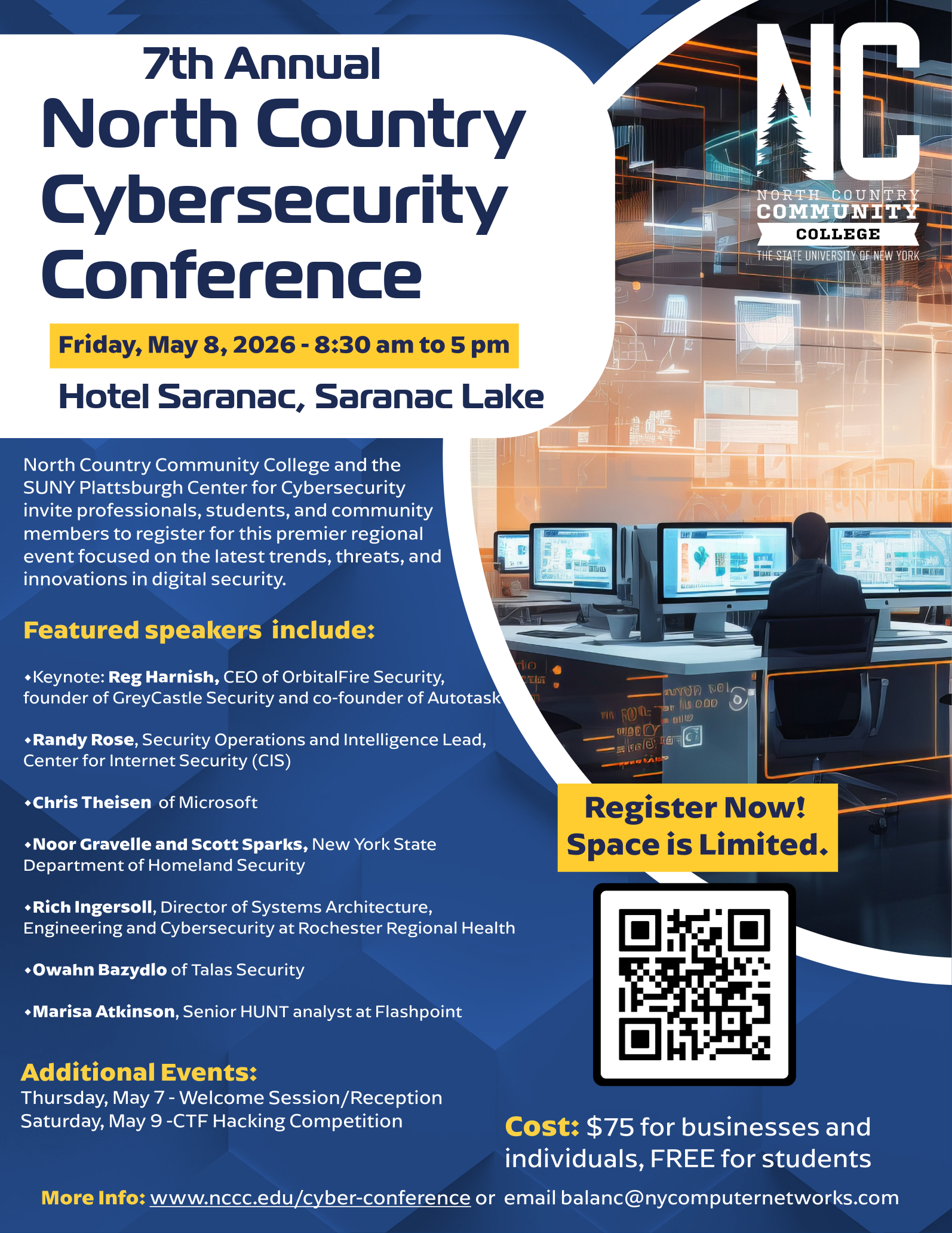 A flyer describing details of a cybersecurity conference