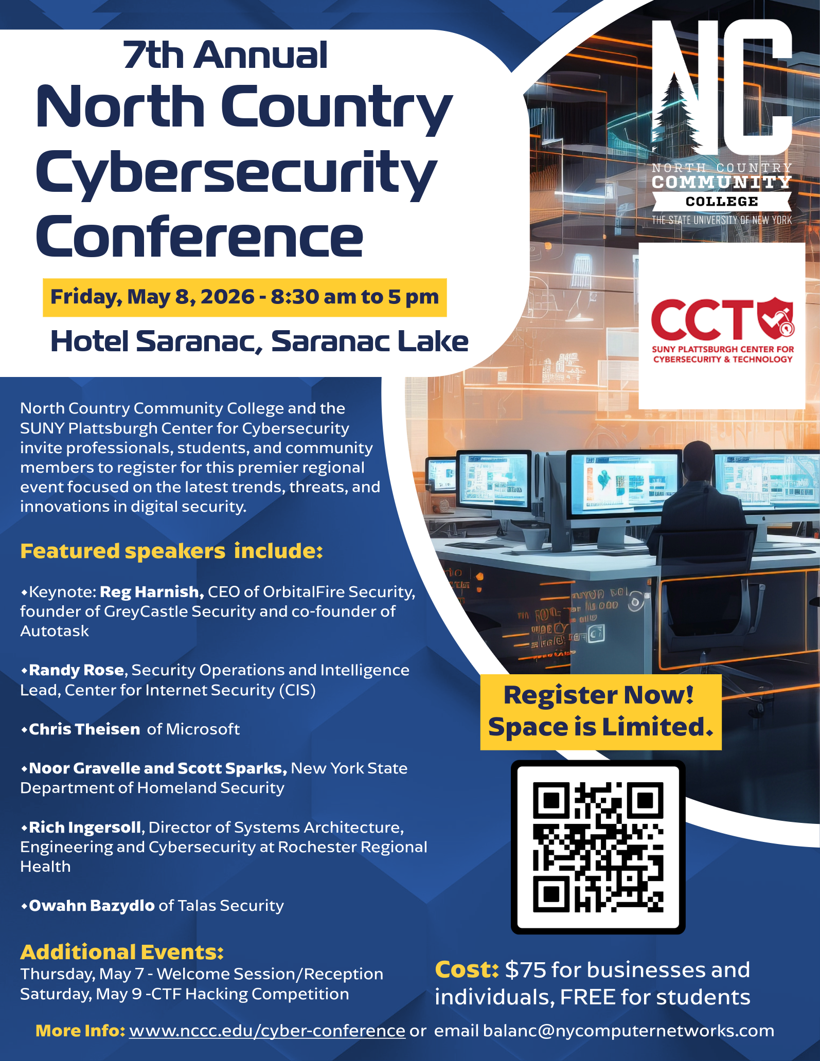 A flyer describing details of a cybersecurity conference