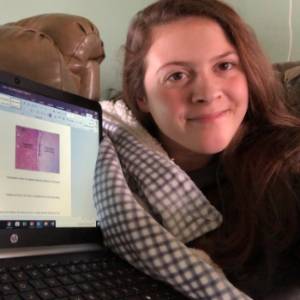 NCCC Student Alexis Poirier takes online classes at home in Malone