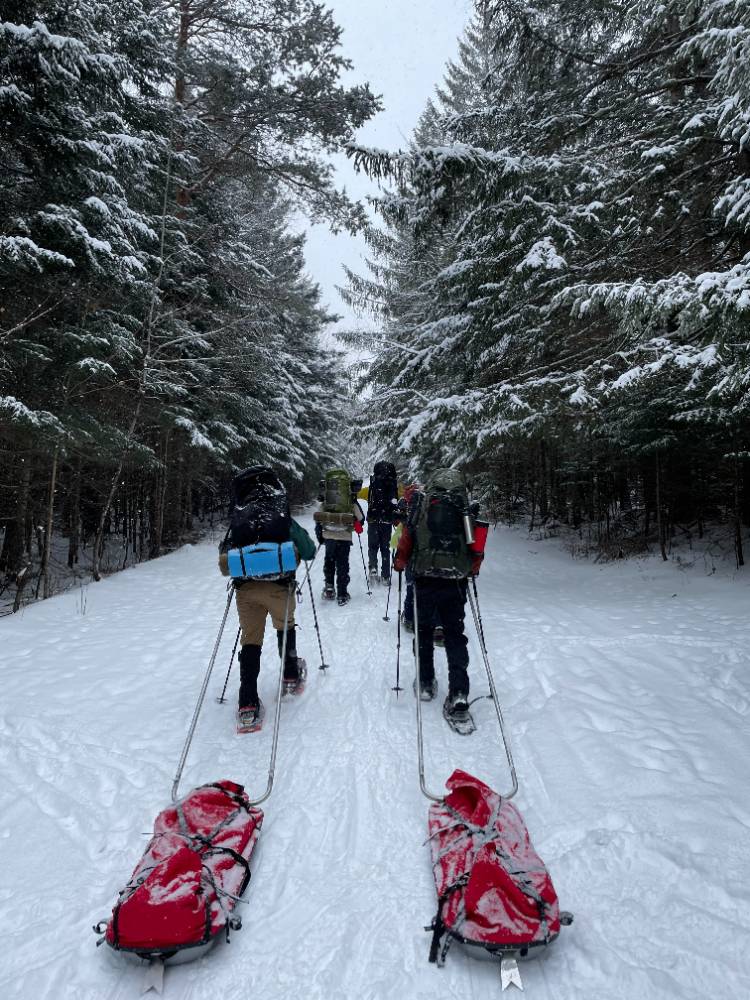 Students embark on an eight-day expedition in near-perfect winter conditions in the High Peaks Wilderness. 