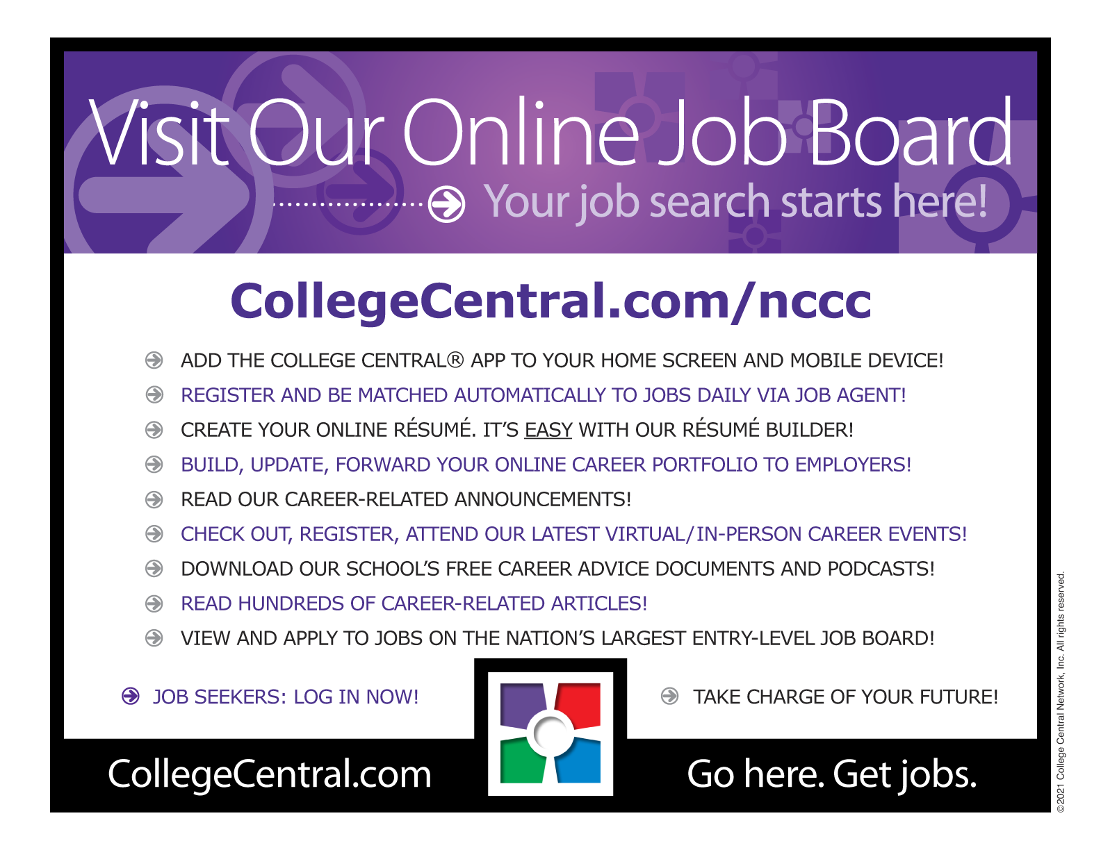 College Central Network flyer for students